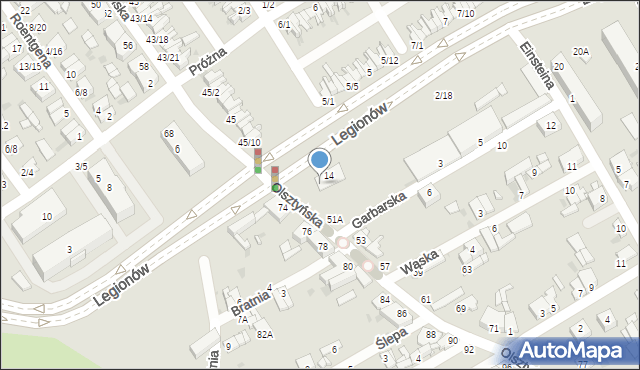 Częstochowa, Olsztyńska, 47/49, mapa Częstochowy