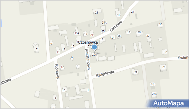 Czosnówka, Olchowa, 10A, mapa Czosnówka