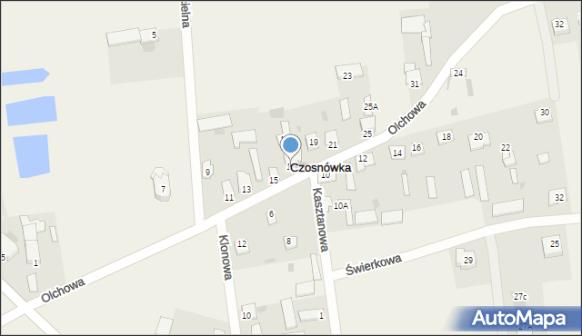 Czosnówka, Olchowa, 17, mapa Czosnówka