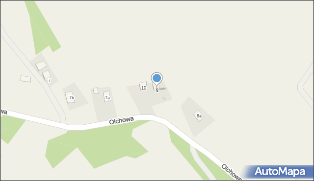 Czudec, Olchowa, 8, mapa Czudec