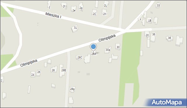 Dąbrowa Górnicza, Olimpijska, 28A, mapa Dąbrowa Górnicza