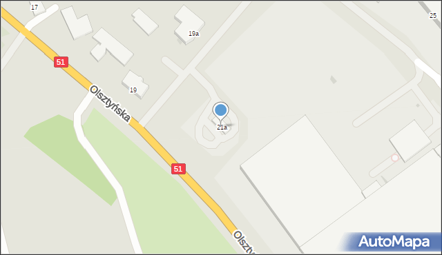 Dobre Miasto, Olsztyńska, 21a, mapa Dobre Miasto