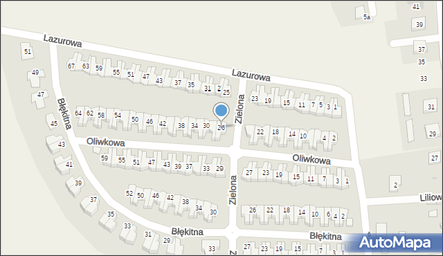 Dobrzykowice, Oliwkowa, 26, mapa Dobrzykowice