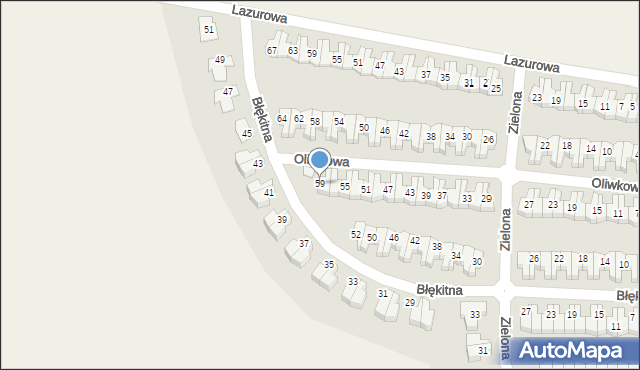 Dobrzykowice, Oliwkowa, 59, mapa Dobrzykowice