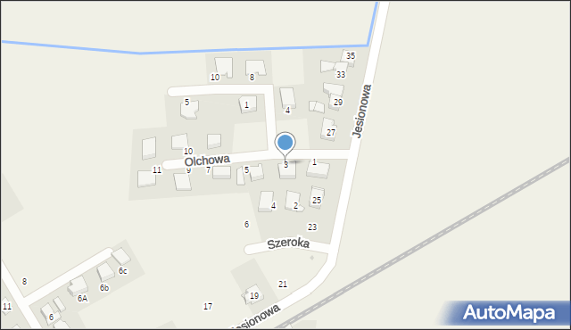 Dopiewiec, Olchowa, 3, mapa Dopiewiec