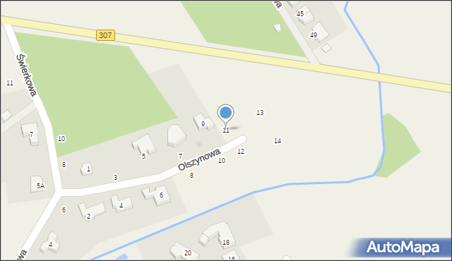 Drwęsa, Olszynowa, 11, mapa Drwęsa