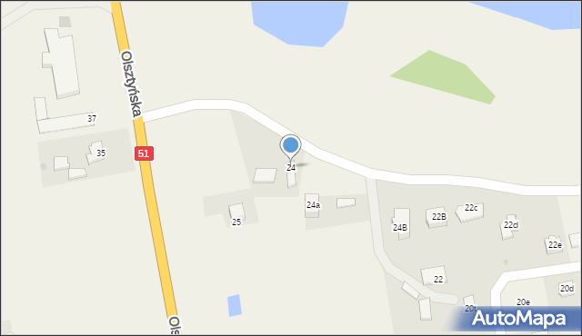 Dywity, Olsztyńska, 24, mapa Dywity