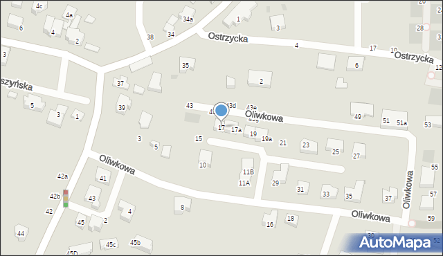 Gdańsk, Oliwkowa, 17, mapa Gdańska