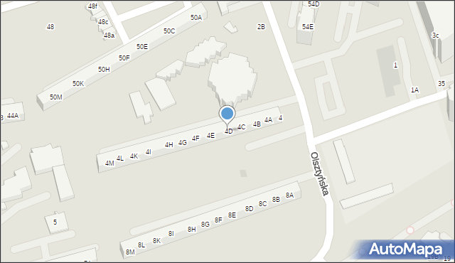 Gdańsk, Olsztyńska, 4D, mapa Gdańska