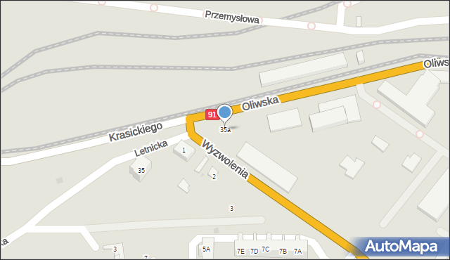 Gdańsk, Oliwska, 35a, mapa Gdańska