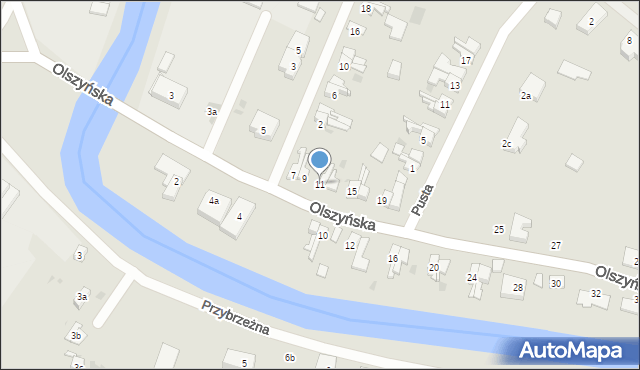 Gdańsk, Olszyńska, 11, mapa Gdańska