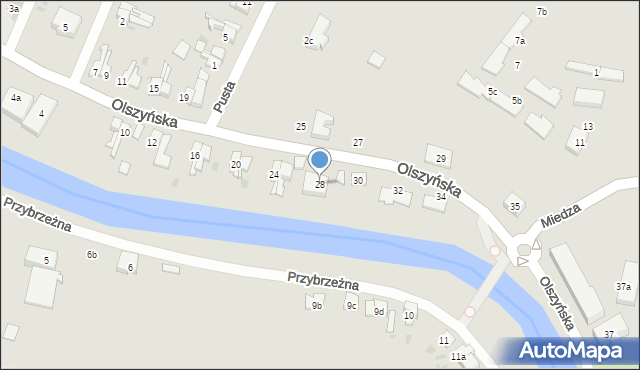 Gdańsk, Olszyńska, 28, mapa Gdańska