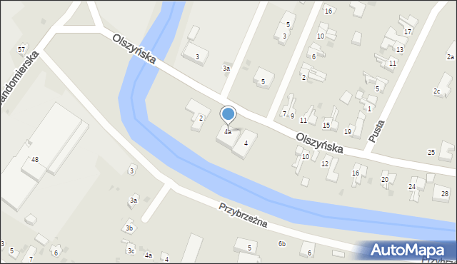 Gdańsk, Olszyńska, 4a, mapa Gdańska