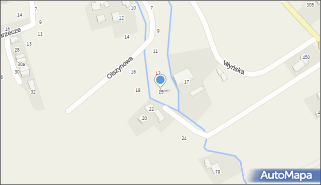 Giebułtów, Olszynowa, 15, mapa Giebułtów