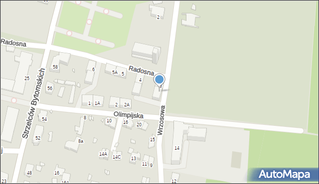 Gliwice, Olimpijska, 3A, mapa Gliwic