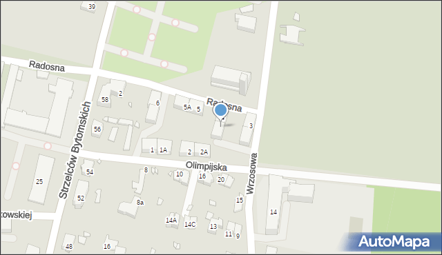 Gliwice, Olimpijska, 4A, mapa Gliwic