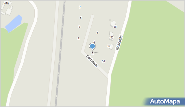 Gniezno, Olchowa, 2, mapa Gniezna