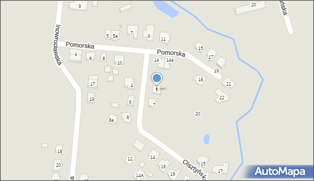 Gniezno, Olsztyńska, 5, mapa Gniezna