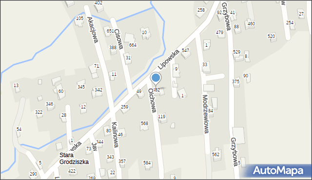 Godziszka, Olchowa, 482, mapa Godziszka