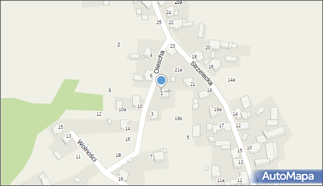 Góra Świętej Anny, Olescha Reinholda, prof., 1, mapa Góra Świętej Anny