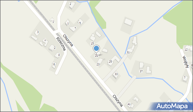 Grodzisko, Olszyna, 21, mapa Grodzisko