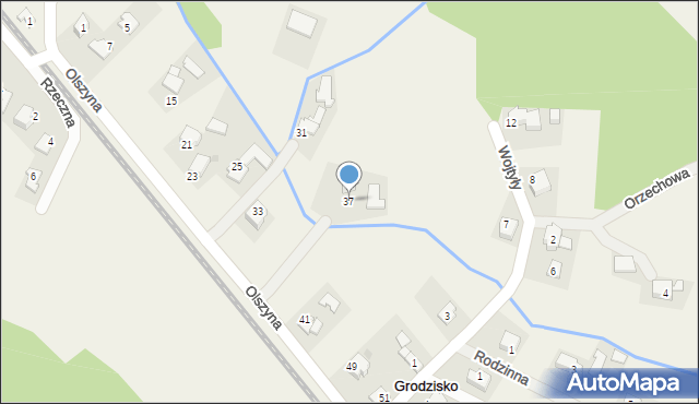 Grodzisko, Olszyna, 37, mapa Grodzisko