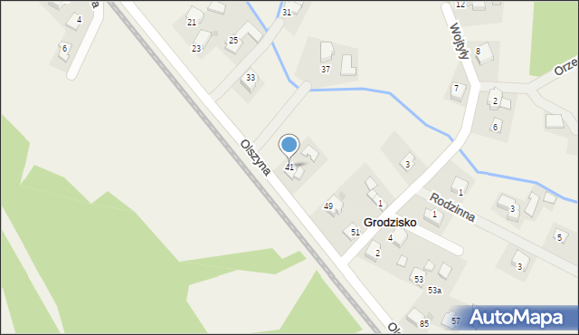 Grodzisko, Olszyna, 41, mapa Grodzisko