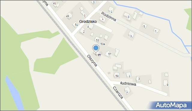 Grodzisko, Olszyna, 55, mapa Grodzisko