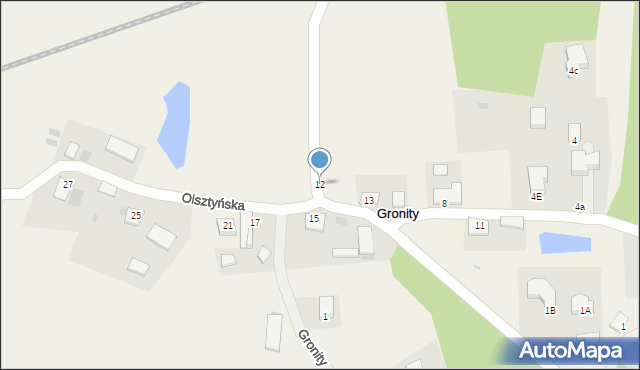 Gronity, Olsztyńska, 12, mapa Gronity