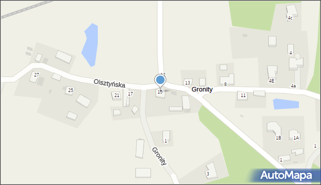 Gronity, Olsztyńska, 15, mapa Gronity
