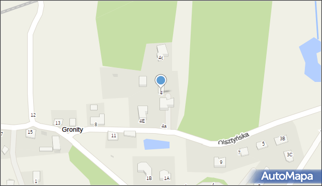 Gronity, Olsztyńska, 4, mapa Gronity