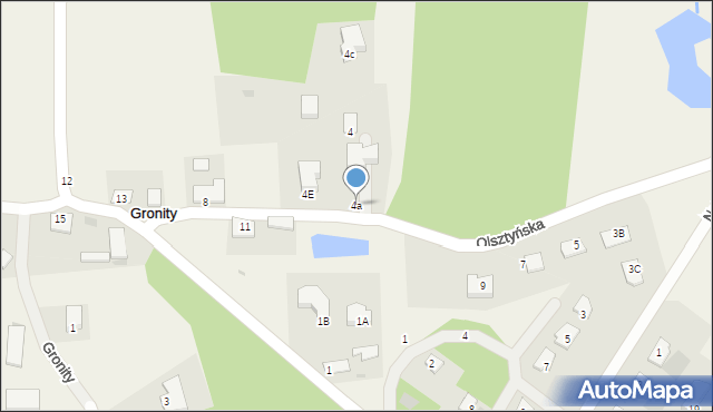 Gronity, Olsztyńska, 4a, mapa Gronity