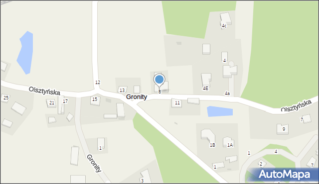 Gronity, Olsztyńska, 8, mapa Gronity