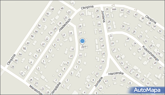 Jarocin, Olimpijska, 13, mapa Jarocin