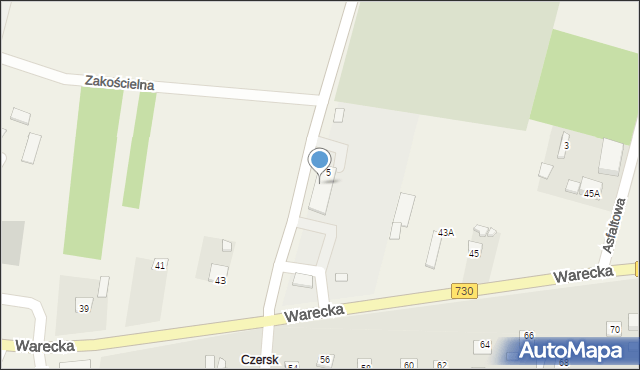 Jasieniec, Olszańska, 5, mapa Jasieniec