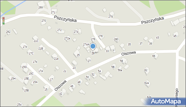 Jastrzębie-Zdrój, Olszowa, 29, mapa Jastrzębie-Zdrój