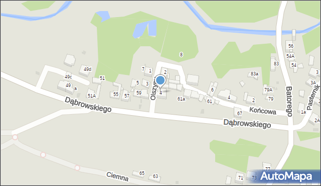 Jaworzno, Olszyny, 4, mapa Jaworzno