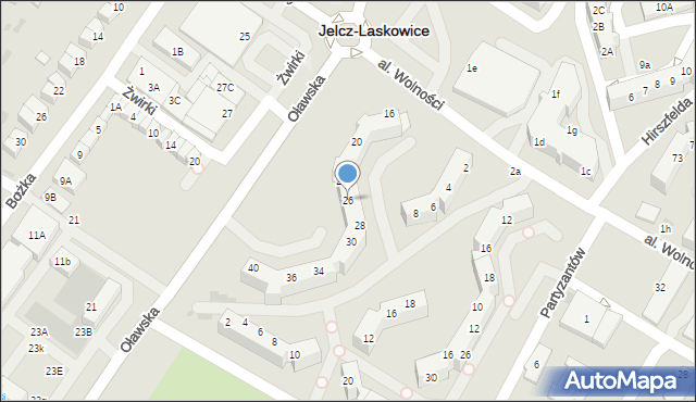 Jelcz-Laskowice, Oławska, 26, mapa Jelcz-Laskowice