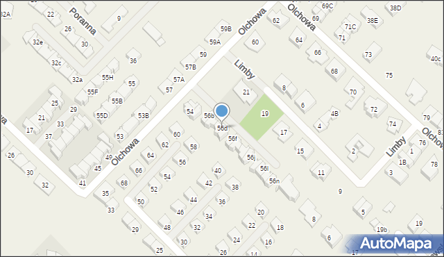 Józefosław, Olchowa, 56d, mapa Józefosław