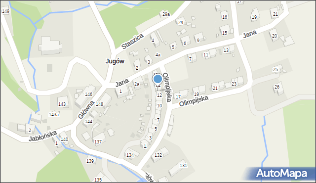 Jugów, Olimpijska, 13, mapa Jugów