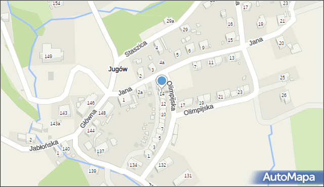 Jugów, Olimpijska, 14, mapa Jugów