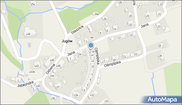 Jugów, Olimpijska, 15, mapa Jugów