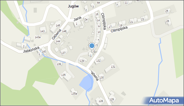 Jugów, Olimpijska, 2, mapa Jugów