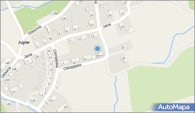 Jugów, Olimpijska, 23, mapa Jugów