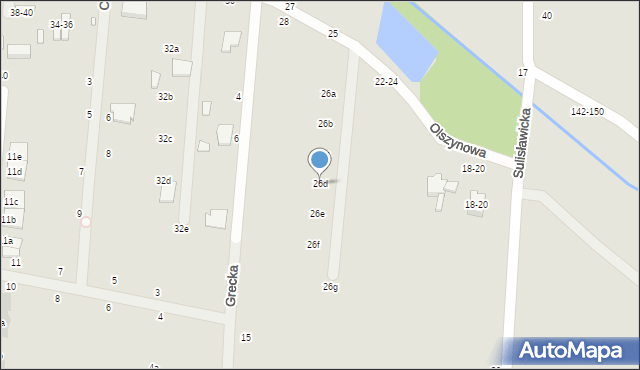 Kalisz, Olszynowa, 26d, mapa Kalisza