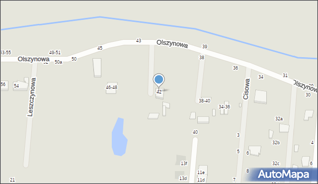 Kalisz, Olszynowa, 42, mapa Kalisza