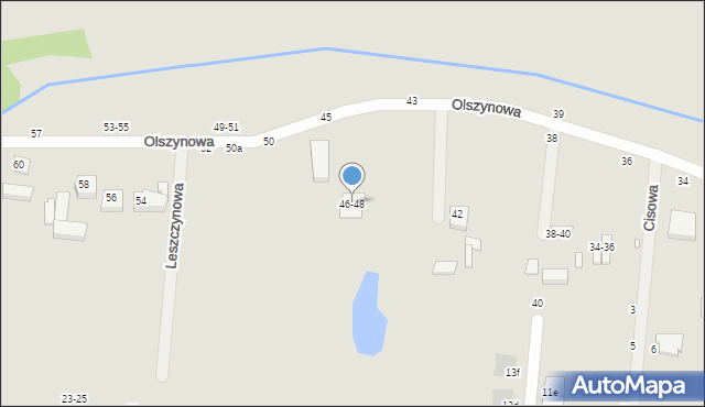 Kalisz, Olszynowa, 46-48, mapa Kalisza