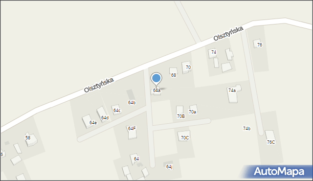 Karbowo, Olsztyńska, 64a, mapa Karbowo