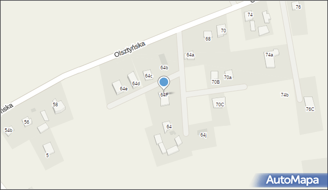 Karbowo, Olsztyńska, 64F, mapa Karbowo