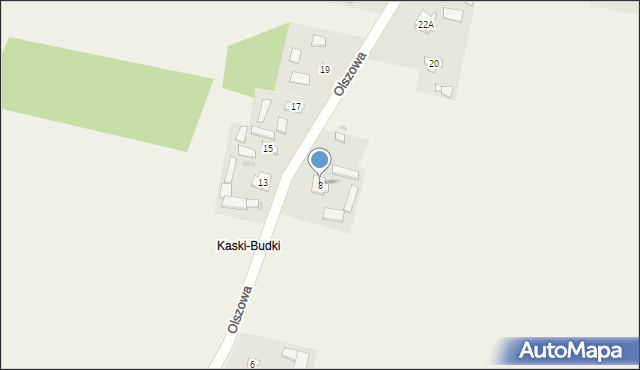 Kaski, Olszowa, 8, mapa Kaski